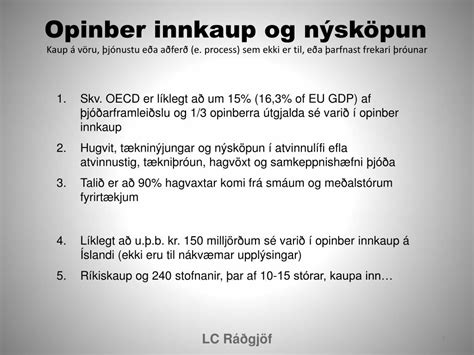 Nýsköpun og opinber innkaup .